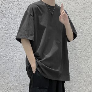 Men's Clear Color Round Neck Short Sleeve T-shirt